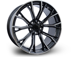 Диски B012R (BH1987) (Front + Rear only) Black Milled + Mashined Lip (FIB MILING SPOKE) 5x112 ET-37 Ширина-9.5 Диаметр-20 Центр-66.6