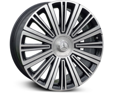 Диски Original DEMO Maybach Mercedes GLS 600 X167 + TPMS + original Maybach caps Black front polished 5x112 ET-47 Ширина-9.5 Диаметр-22 Центр-66.6